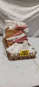 lot 36036 image: Misc. Napkin Table Sets w Basket