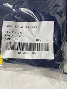 lot 35741 image: new-youth medalist jacket navy blue size large