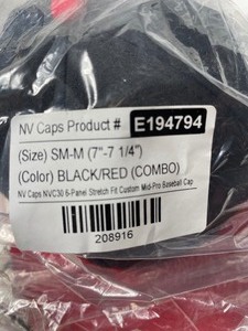 lot 35756 image: black and red combo ball cap sm 12 count in package
