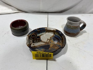 lot 36064 image: Handmade Pottery Stamped by Artists