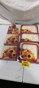 lot 35952 image: Set of sunflower plates, napkins, and plastic cups