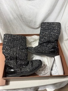 Coach Sage Nylon / Aniline Leather Black Boots - Size 6.