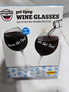 lot 36111 image: New Big Mouth Get Tipsy Wine Glasses (2)