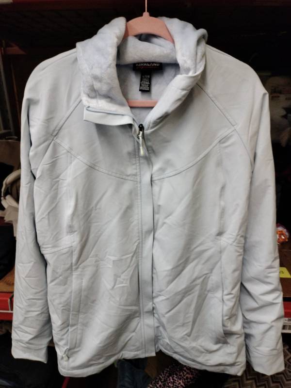lot 590 image: Kirkland Signature Light Blue Full-Zip Jacket w Fleece-Lined Hood Size XL