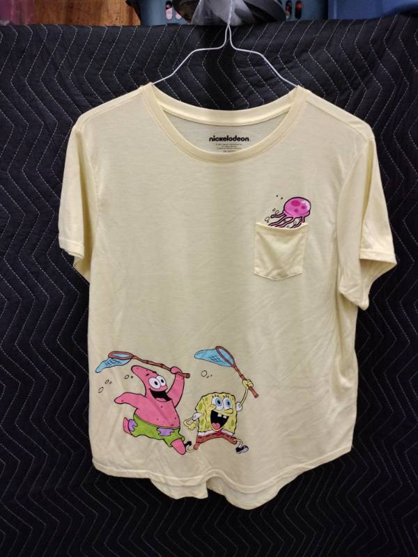 lot 9009 image: Nickelodeon SpongeBob SquarePants Patrick Jellyfish Pocket T-Shirt 3XL