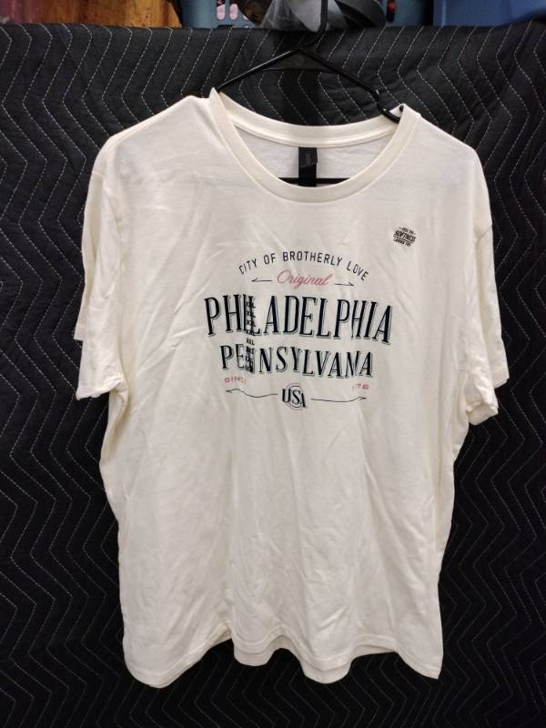 lot 9053 image: Ladies Off White Philadelphia Pennsylvania Graphic Short Sleeve T-Shirt 2XL