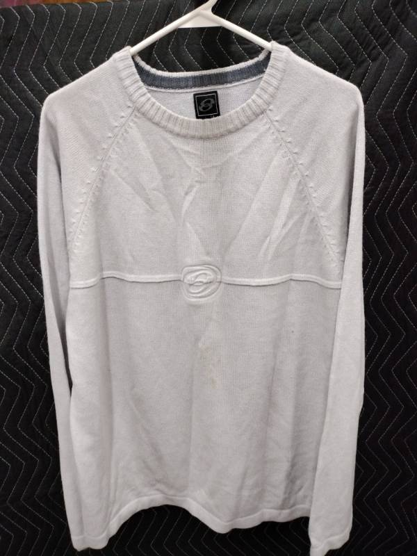 lot 9115 image: Anchor Blue Mens Crew Neck Knit Sweater Light Gray Size L