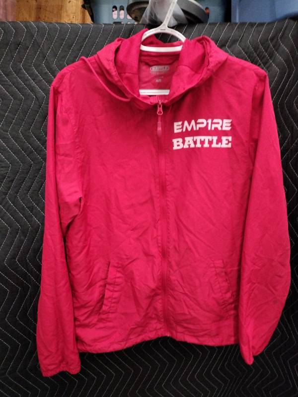 lot 9121 image: Battle Empire Battle Pink Full-Zip Hooded Windbreaker Jacket Size AS