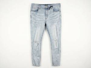 lot 614 image: Nova Men Light Wash Distressed Skinny Jeans Size 38