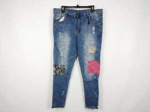 lot 616 image: TR Tailored Creation Mens Skinny Fit Jeans W38 L32 w Paisley Patches