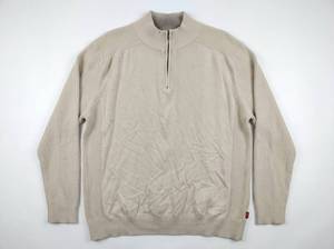 lot 627 image: Levis Mens Quarter-Zip Ribbed Knit Sweater Size XXL Cotton Cream