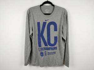 lot 628 image: Nike Dri-FIT Kansas City Royals KC AL Champions Long Sleeve Shirt Size L