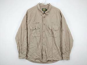 lot 643 image: Cabelas Outdoor Gear Mens XL Tall Long Sleeve Button-Up Shirt Tan Cotton