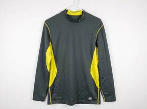lot 661 image: Nike Pro Combat Hyperwarm Dri-Fit Fitted Mock Neck Long Sleeve Shirt Size L