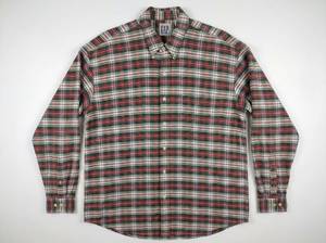 lot 672 image: Gap Mens XL Long Sleeve Plaid Button-Down Shirt 100% Cotton