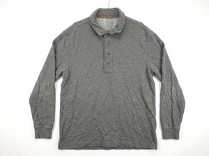 lot 673 image: Mens Gray Heather Long Sleeve Quarter-Button Polo Pullover