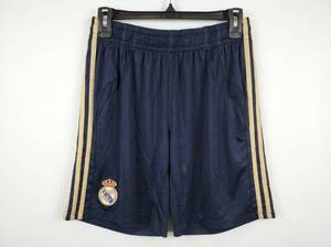 lot 680 image: Adidas Real Madrid Navy Athletic Shorts w Cream 3-Stripes Size L ClimaCool