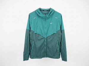 lot 687 image: Nike Running Mens Medium Full-Zip Hooded Jacket Two-Tone Teal