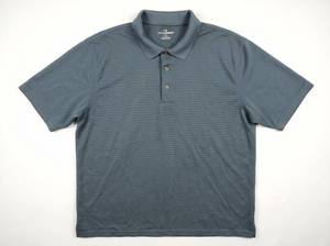 lot 706 image: Grand Slam Golf Mens Short Sleeve Polo Shirt XL Blue-Gray Textured Stripe