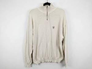 lot 711 image: Reebok Golf Mens Quarter-Zip Knit Sweater XL Cream 100% Cotton