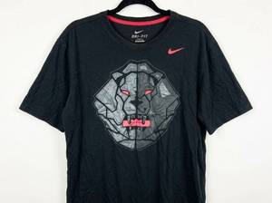 lot 712 image: Nike Dri-Fit Mens XL Black Graphic T-Shirt with Mechanical Lion Print