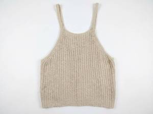lot 716 image: Forever 21 Womens Beige Open-Knit Sweater Cami Tank Top Size L