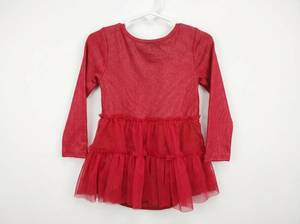 lot 717 image: Okie Dokie 24M Girls Red Long Sleeve Tulle Skirt Bodysuit Dress