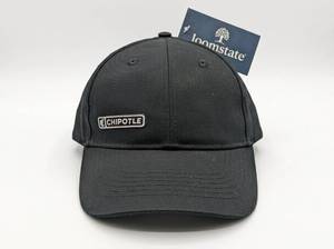 lot 728 image: Chipotle Black Baseball Cap with Embroidered Logo Patch, Loomstate Label