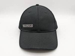 lot 730 image: Chipotle Black Baseball Cap with Embroidered Logo Patch, Loomstate Label