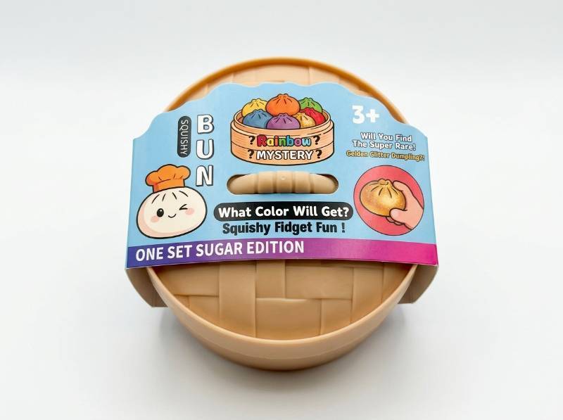 lot 53 image: Squishy Bun Rainbow Mystery Steamer Basket Fidget Toy Sugar Edition