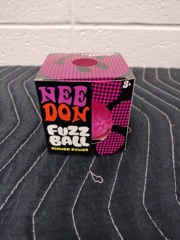 lot 105 image: Nee Don Fuzz Ball Flower Power Velvet Squeeze Toy in Pink