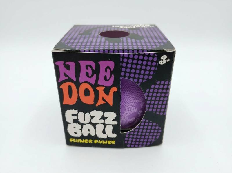 lot 108 image: NeeDon Fuzz Ball Flower Power Velvet Squeeze Ball Purple