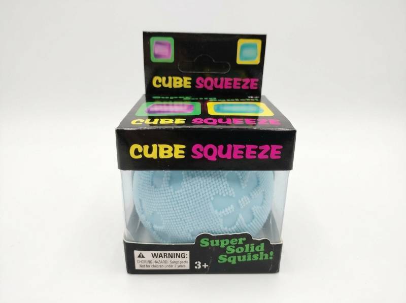 lot 120 image: Cube Squeeze Super Solid Squish Sensory Squeeze Toy Light Blue