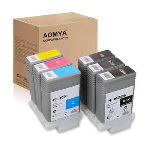 lot 5076 image: Aomya Ink Cartridge 130mL 2-Pack PFI-102 (BKY)  Retail $97.99