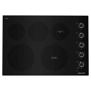 lot 5106 image: KitchenAid 30-Inch Built-In Electric Cooktop Black KCES550HBL  Retail $794.20