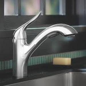 lot 5128 image: Moen Koa 87931 Chrome Pullout Kitchen Faucet w 2-Function Spray Wand