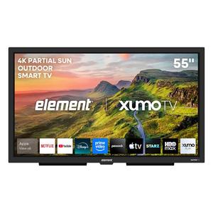 lot 5133 image: Element Xumo TV 55in Class Partial Sun Outdoor 4K UHD HDR Smart TV - Tested, Powers On