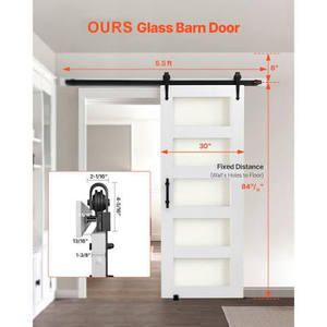 lot 5150 image: VEVOR Non-Folding Barn Door with 5.5FT Guide Rail Boxed