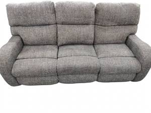 lot 8006 image: Destiny III Gray Woven Fabric 3-Seat Reclining Sofa w Side Release Handle