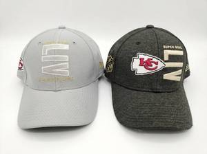 lot 8044 image: Lot of 2 KC Super Bowl Caps Gray Champions & Charcoal w Arrowhead Logo