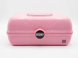 lot 8052 image: Caboodles Hershey Pink Tiered Makeup Case w Palette, Lip Balms & Nail Polish
