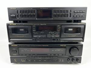 lot 8082 image: Optimus Stereo Stack EQ, SCT-56 Dual Cassette Deck, STAV-3350 Receiver