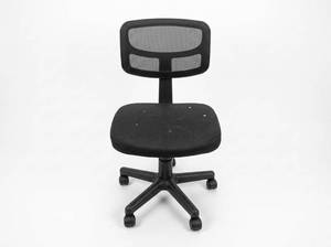 lot 8089 image: Black Mesh Back Armless Swivel Task Chair with 5-Star Caster Base