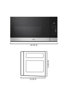 lot 1 image: 1.6 LG Over-the-Range Microwave Oven Stainless Steel  - Retail $300
