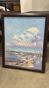 lot 254 image: Framed signed wall decor 34 x 27 in