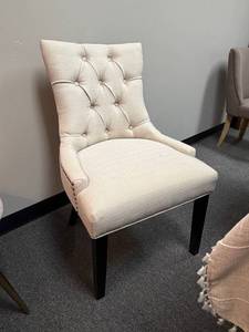 lot 276 image: Cream color nailhead trim chair
