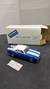 lot 1021 image: 1969 Chevrolet Camaro Z28 blue and white  scale model car with box
