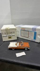 lot 1023 image: 1956 Chevrolet Bel Air convertible copper and white  scale model car with box