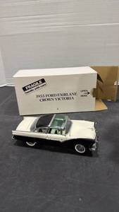 lot 1032 image: 1955 Ford Fairlane Crown Victoria black and white  scale model car with box