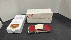 lot 1045 image: 1957 Mercury Turnpike Cruiser red scale model die cast car with box